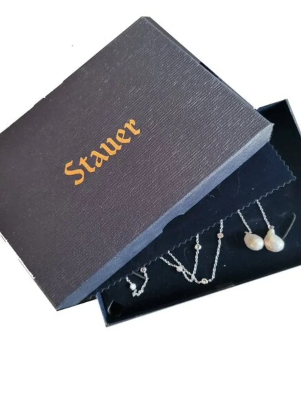 White Baroque Genuine Pearl Lariat Necklace - Picture 4 of 5